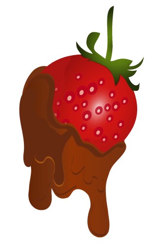 Strawberry and chocolate dipped Royalty Free Vector Image