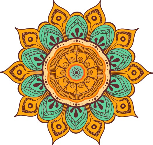 mandala design element round ornament vector image