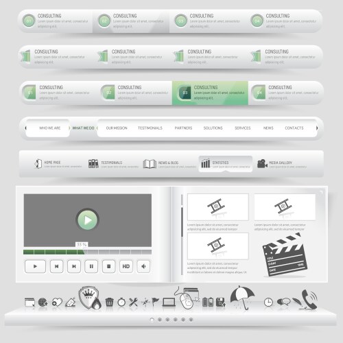 Web site menu navigation Royalty Free Vector Image