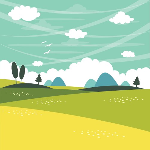 Beautiful landscape farm field Royalty Free Vector Image