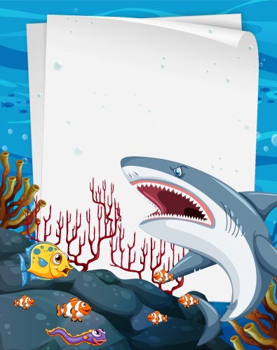 Sea creature frame template Royalty Free Vector Image