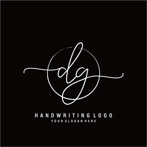 Dg initial handwriting logo design – Royalty-Free Vector | VectorStock