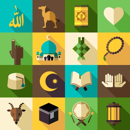 Muslim abstract greeting banners islamic Vector Image