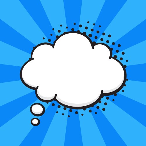 comic speech bubble cloud shape in pop art style vector image