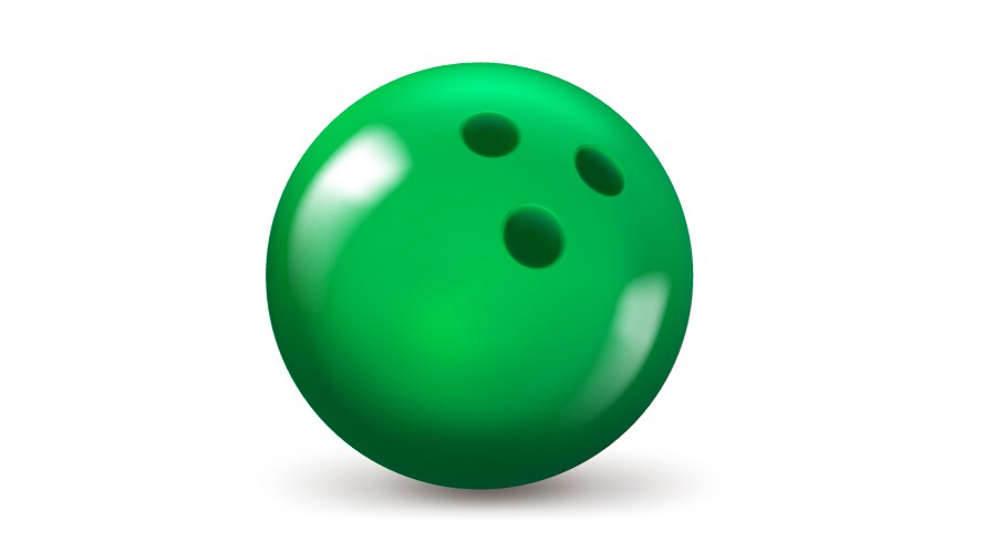Green Bowling Ball on White Background Vector Image