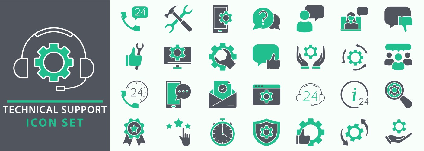 It Support Icons Ui Web Icon Set Vector Illustration . Ui, Web,