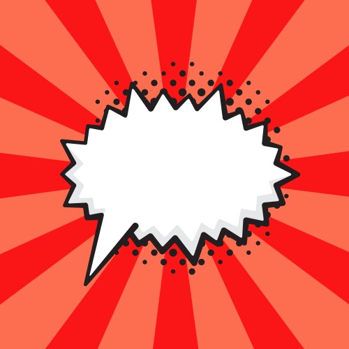 Comic speech bubble prickly shape in pop art style vector image