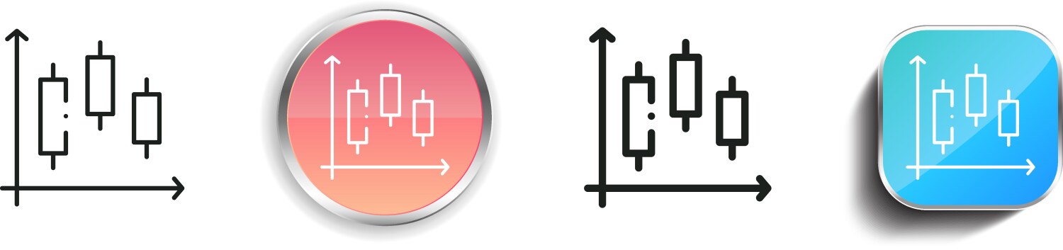 Box plot icon thin linear regular and button vector image