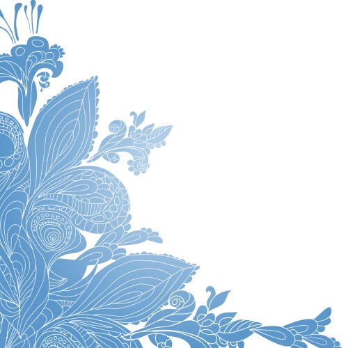 Blue Floral Ornament Background Vector Image