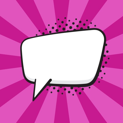 Comic speech bubble cloud shape in pop art style Vector Image