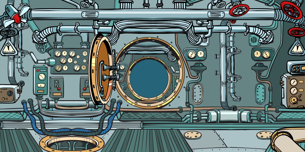 Compartment of the spacecraft or submarine vector image