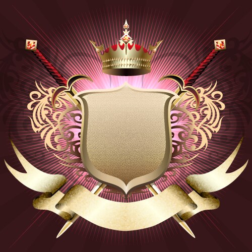 Royal coat of arms - crown shield Royalty Free Vector Image