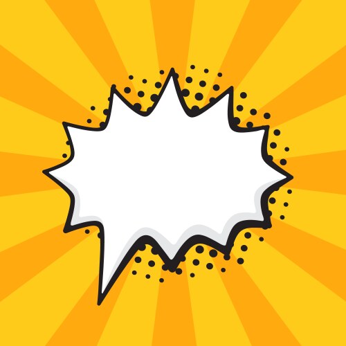 Comic speech bubble cloud shape in pop art style Vector Image