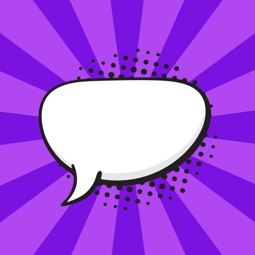 Comic speech bubble cloud shape in pop art style Vector Image
