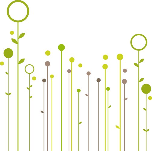 Abstract green flowers vector image