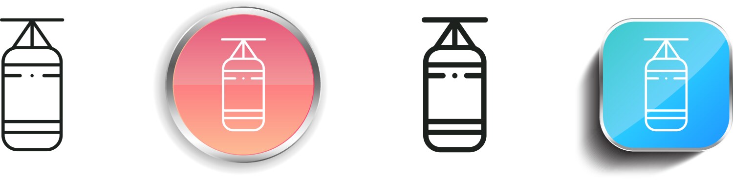 Boxing bag icon thin linear regular and button vector image