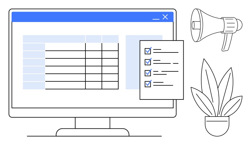 Digital task management with checklist and data vector image
