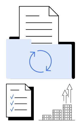 File folder with synchronization icon checklist vector image