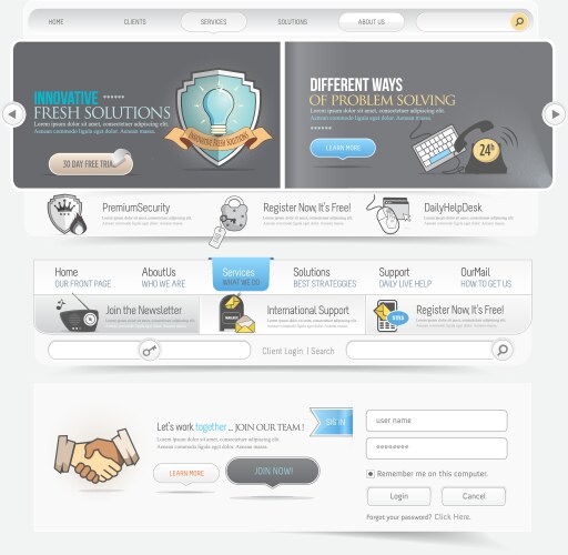 Web site menu navigation Royalty Free Vector Image