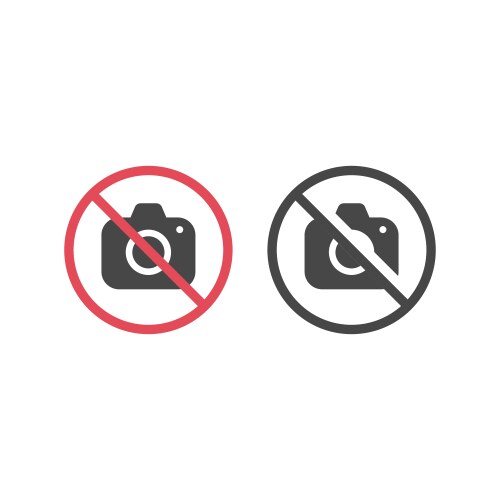 no camera red prohibition sign vector image