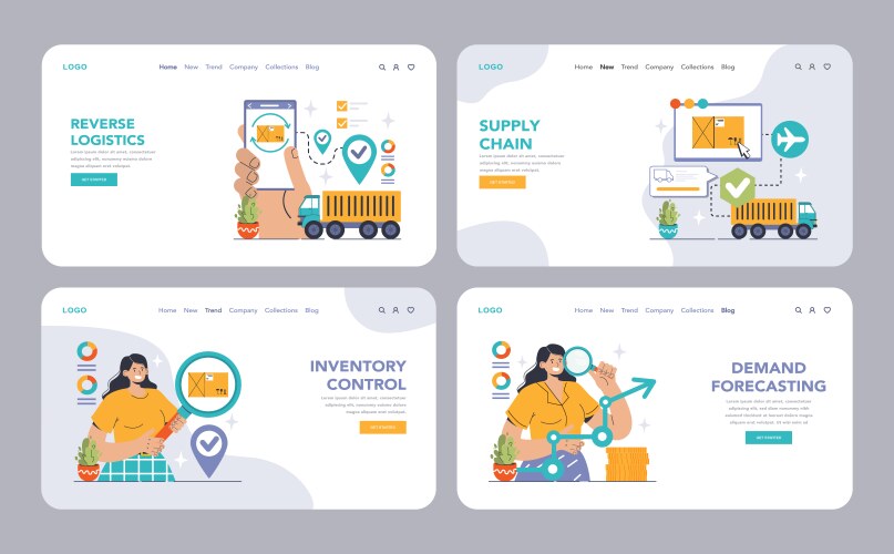 Logistics concept flat Royalty Free Vector Image