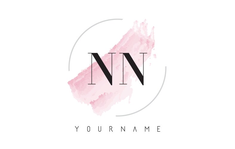 Nn n watercolor letter logo design with circular vector image