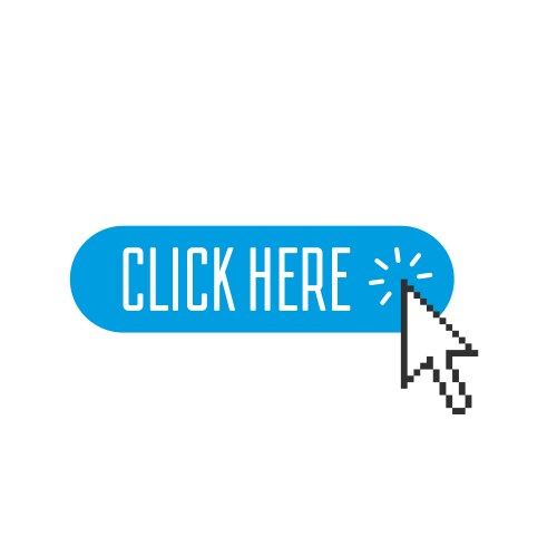 click here button with cursor clicking web vector