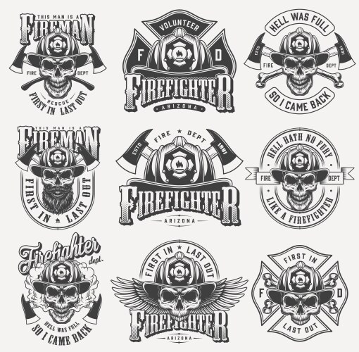 Vintage Firefighting Labels Vector Image