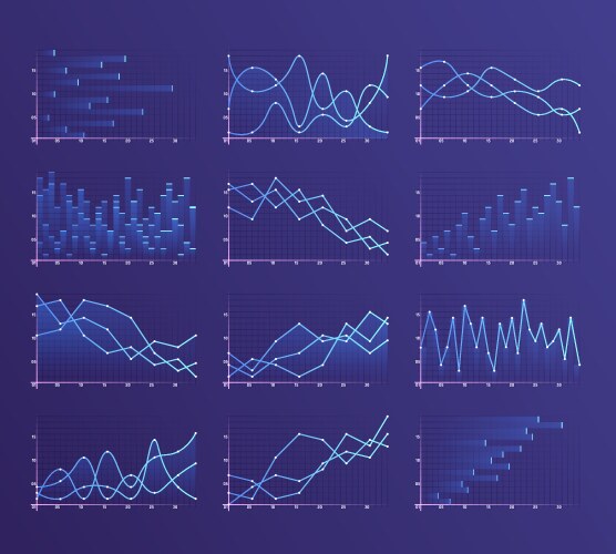 graphs and charts vector image