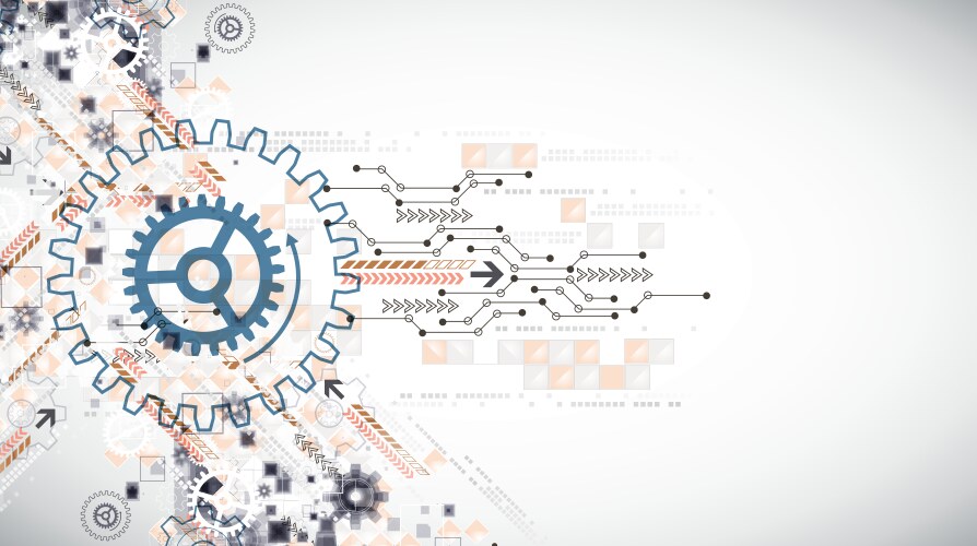 abstract technological background with cogwheels vector image