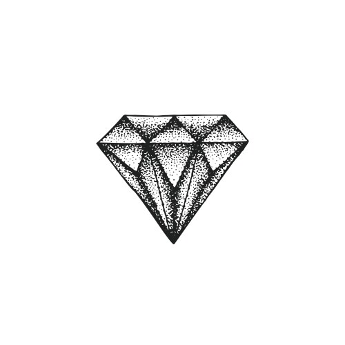 hand drawn diamond vector image