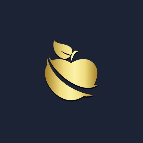 Golden Apple Logo Vector Image