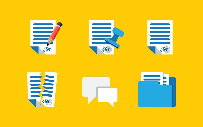 Legal Contract Icons Set Vector Image