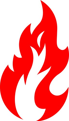 Fire icon red color symbol or emblem vector image