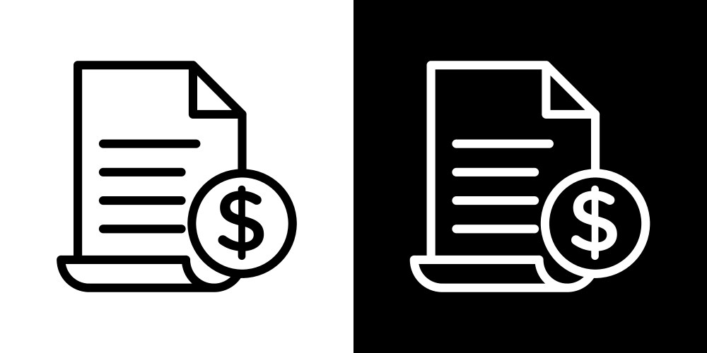 Invoice icon set on white background Royalty Free Vector