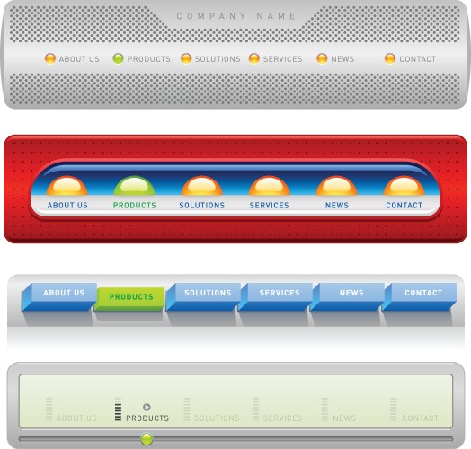 Web site navigation menu pack 2 Royalty Free Vector Image