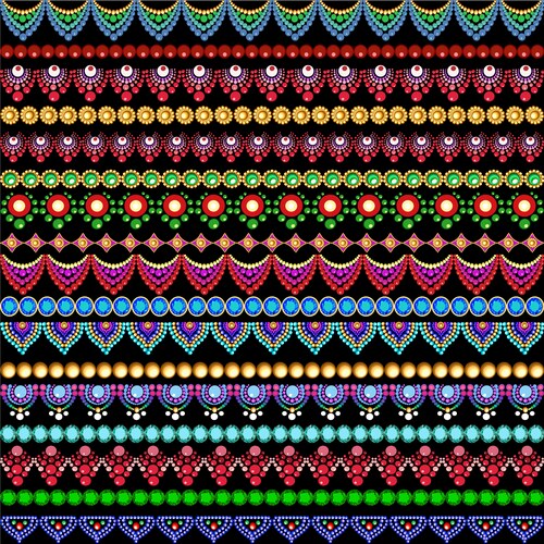 Seamless pattern gold jewelry pendants beads Vector Image