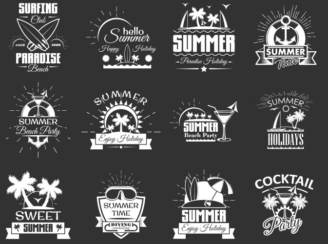 Vintage Summer Beach Labels Vector Image