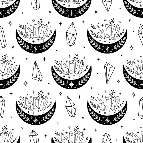 Magic celestial seamless pattern with moon stars Vector Image