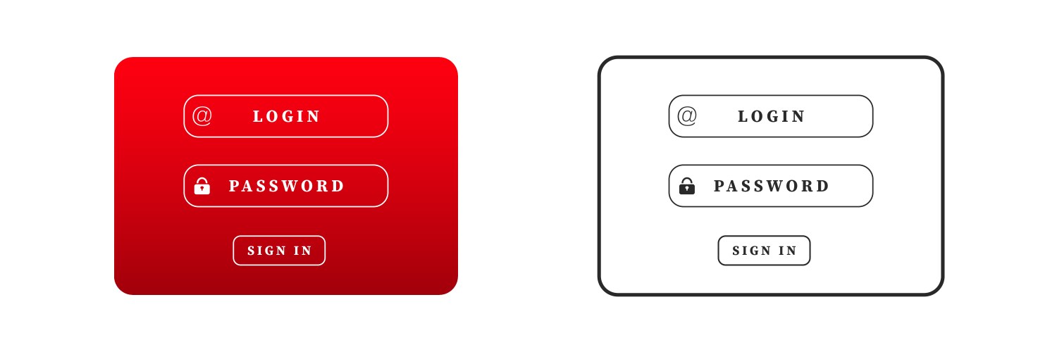 User login and password input fields vector image