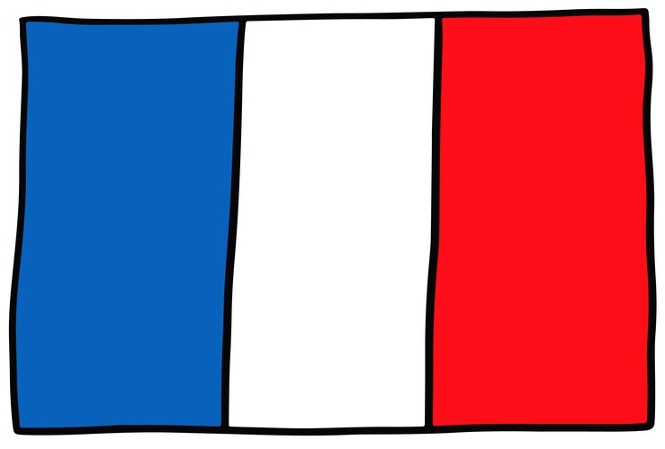 France flag doodle hand drawing sketch Vector Image