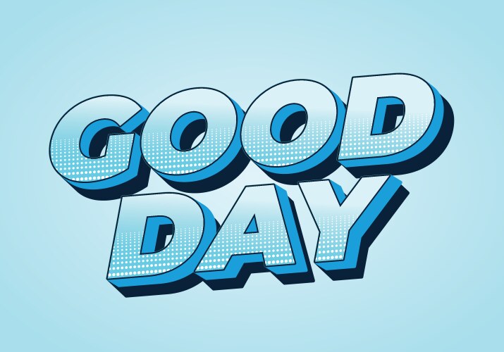 Happy day text effect in 3d style with eye Vector Image