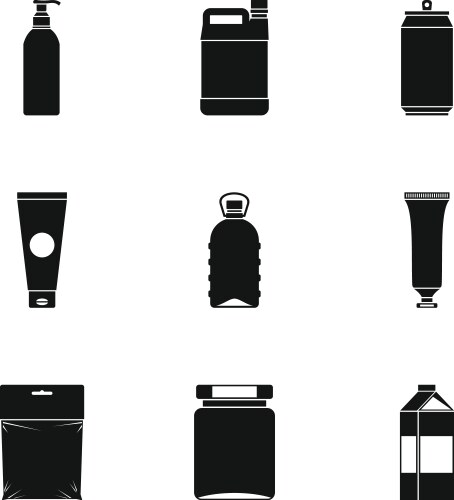 Pack icons set simple style vector image