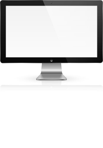 realistic of computer monitor with blank screen vector