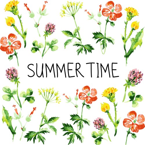 Watercolor Floral Background Vector Image