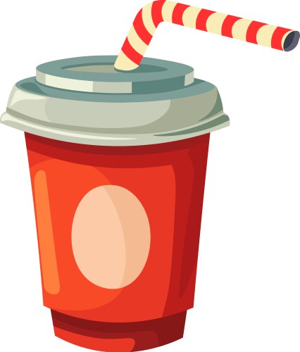Stylized soda or cola in paper cup Royalty Free Vector Image
