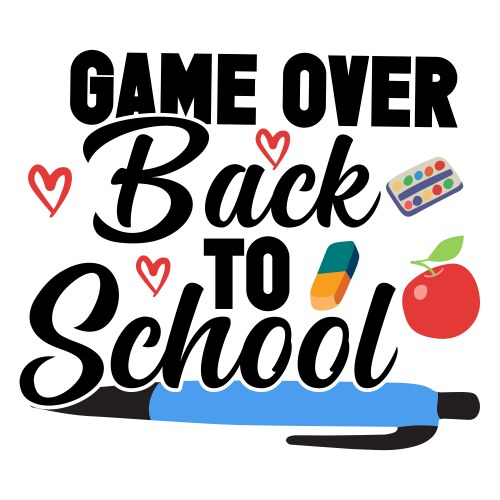 Back to School Typography Print Vector Image