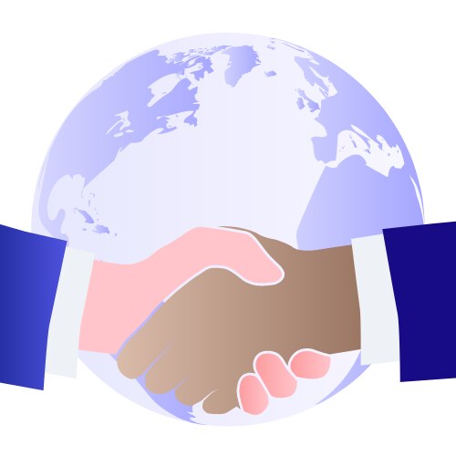 Handshake men different nationalities vector image