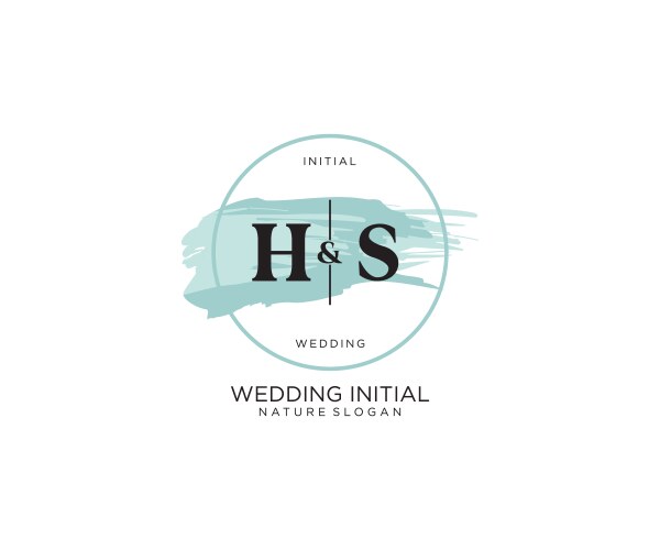 Initial hs letter beauty logo handwriting Vector Image