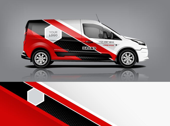 Modern Van Wrap Graphics Vector Image